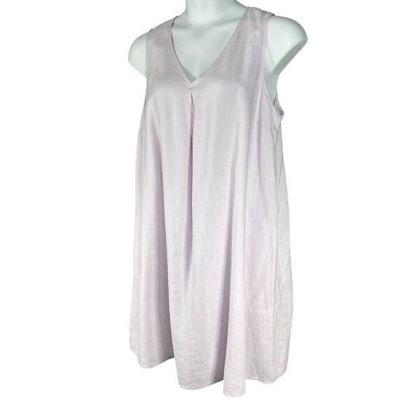 J. Jill Love Linen Women XL Lavender Sleeveless Shift Dress Minimalist Lagenlook - Picture 3 of 14